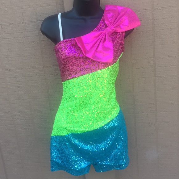 Sz XL Adult Leapin Leotards Sparkly Romper - Picture 1 of 8